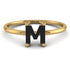 M Letter - Initial Gold Diamond Ring